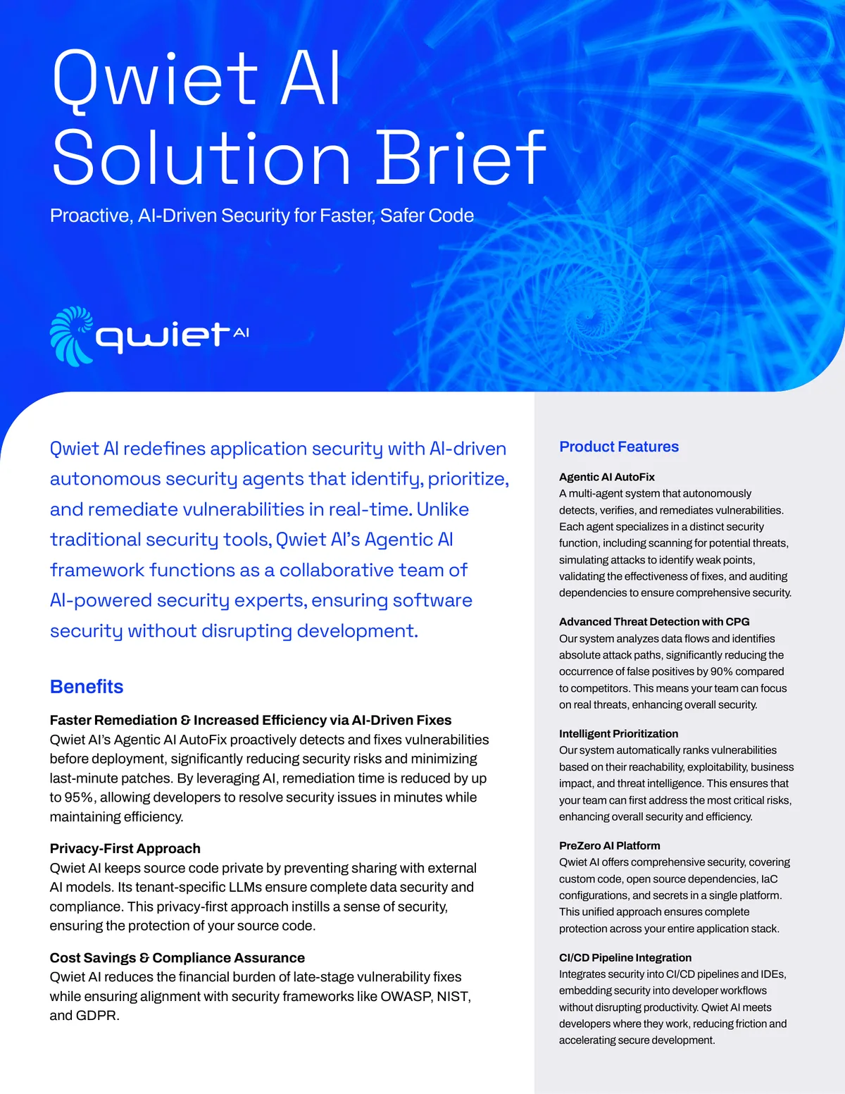 Qwiet AI Qwiet AI Solution Brief, a solution brief example from the application security industry